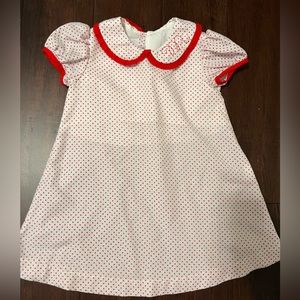 Red polka dot dress